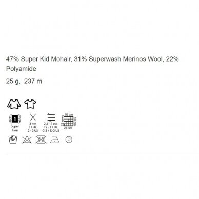 Gazzal Super Kid Mohair , 25 gr., 237 m 2