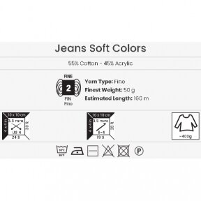 YarnArt Jeans Soft Colors, 50g., 160m.